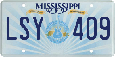 MS license plate LSY409