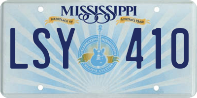 MS license plate LSY410