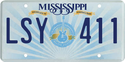 MS license plate LSY411