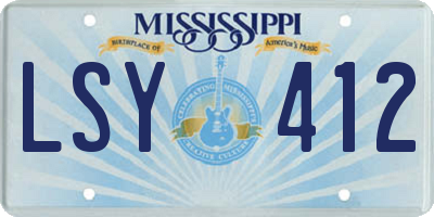 MS license plate LSY412