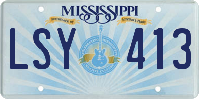 MS license plate LSY413