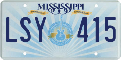 MS license plate LSY415
