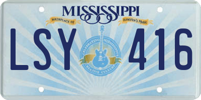 MS license plate LSY416