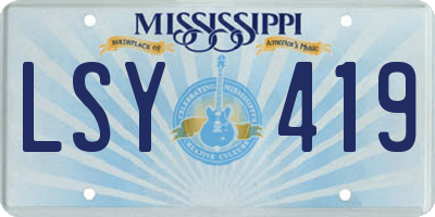 MS license plate LSY419