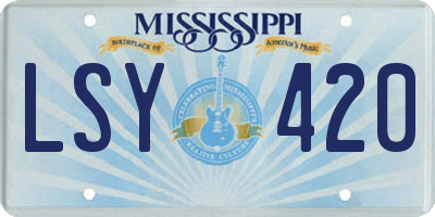MS license plate LSY420