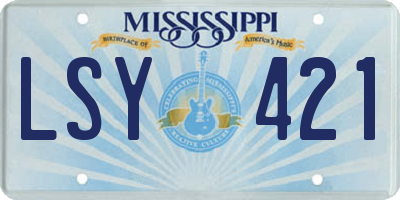 MS license plate LSY421
