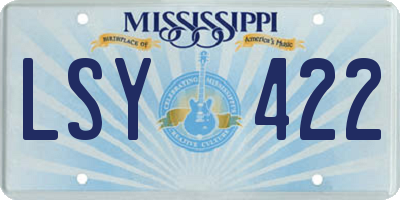 MS license plate LSY422