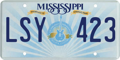 MS license plate LSY423