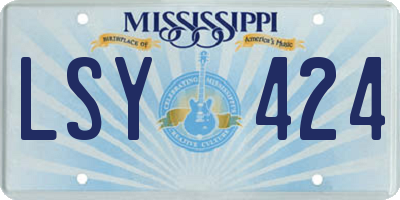MS license plate LSY424