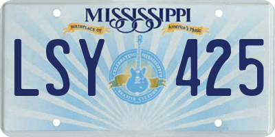 MS license plate LSY425