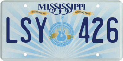 MS license plate LSY426