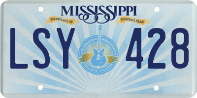 MS license plate LSY428