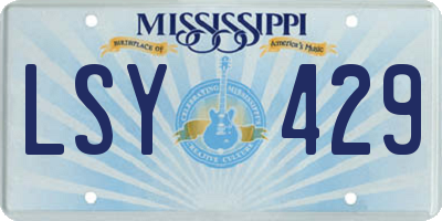 MS license plate LSY429