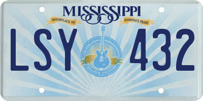 MS license plate LSY432
