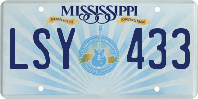 MS license plate LSY433