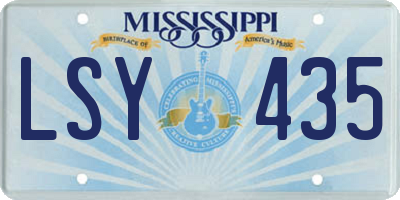 MS license plate LSY435
