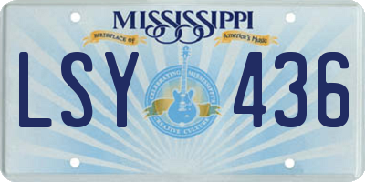 MS license plate LSY436