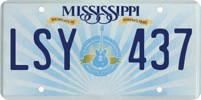 MS license plate LSY437