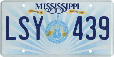 MS license plate LSY439