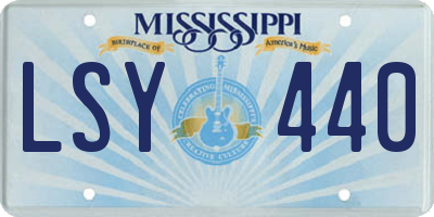 MS license plate LSY440