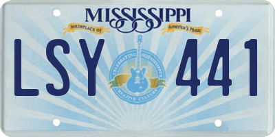 MS license plate LSY441