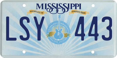 MS license plate LSY443