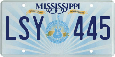 MS license plate LSY445