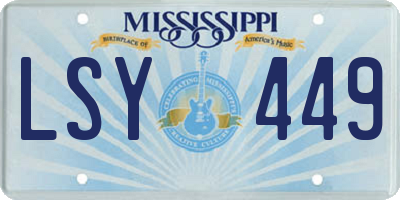 MS license plate LSY449