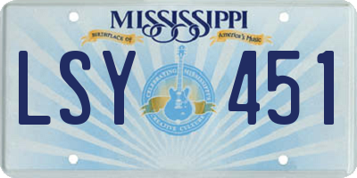 MS license plate LSY451