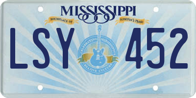 MS license plate LSY452