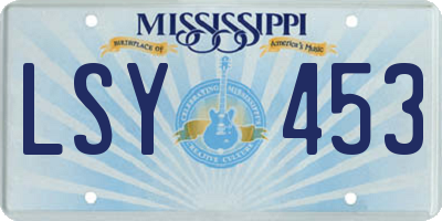 MS license plate LSY453