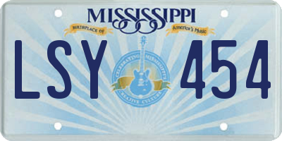 MS license plate LSY454