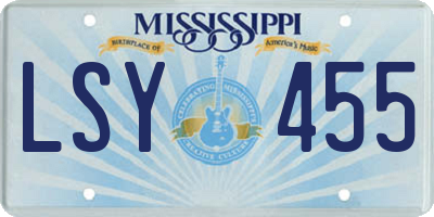 MS license plate LSY455