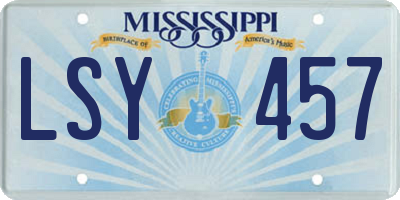 MS license plate LSY457