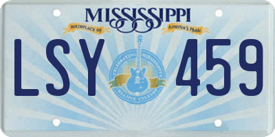 MS license plate LSY459