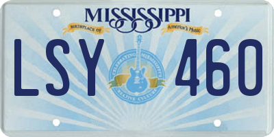 MS license plate LSY460