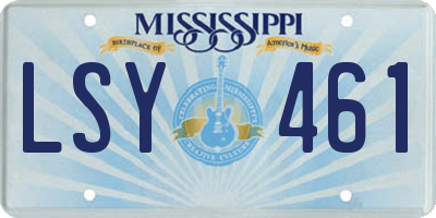 MS license plate LSY461