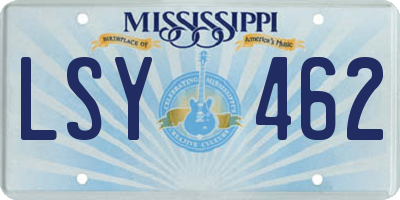 MS license plate LSY462