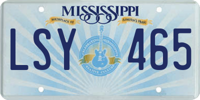 MS license plate LSY465