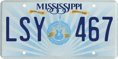 MS license plate LSY467