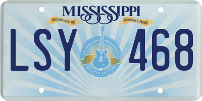 MS license plate LSY468