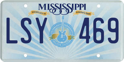 MS license plate LSY469