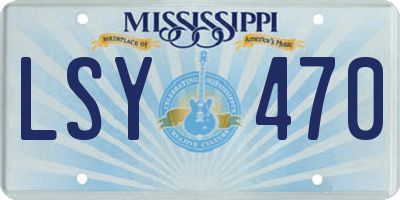 MS license plate LSY470