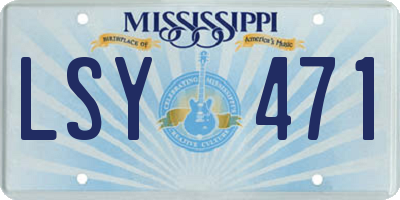 MS license plate LSY471
