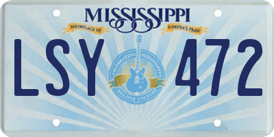 MS license plate LSY472