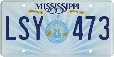 MS license plate LSY473