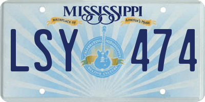 MS license plate LSY474