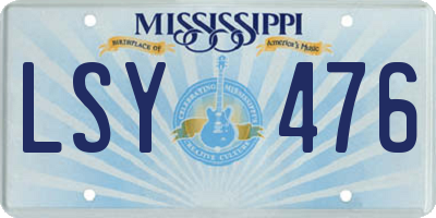 MS license plate LSY476