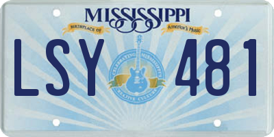 MS license plate LSY481
