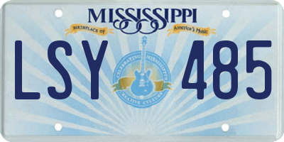 MS license plate LSY485